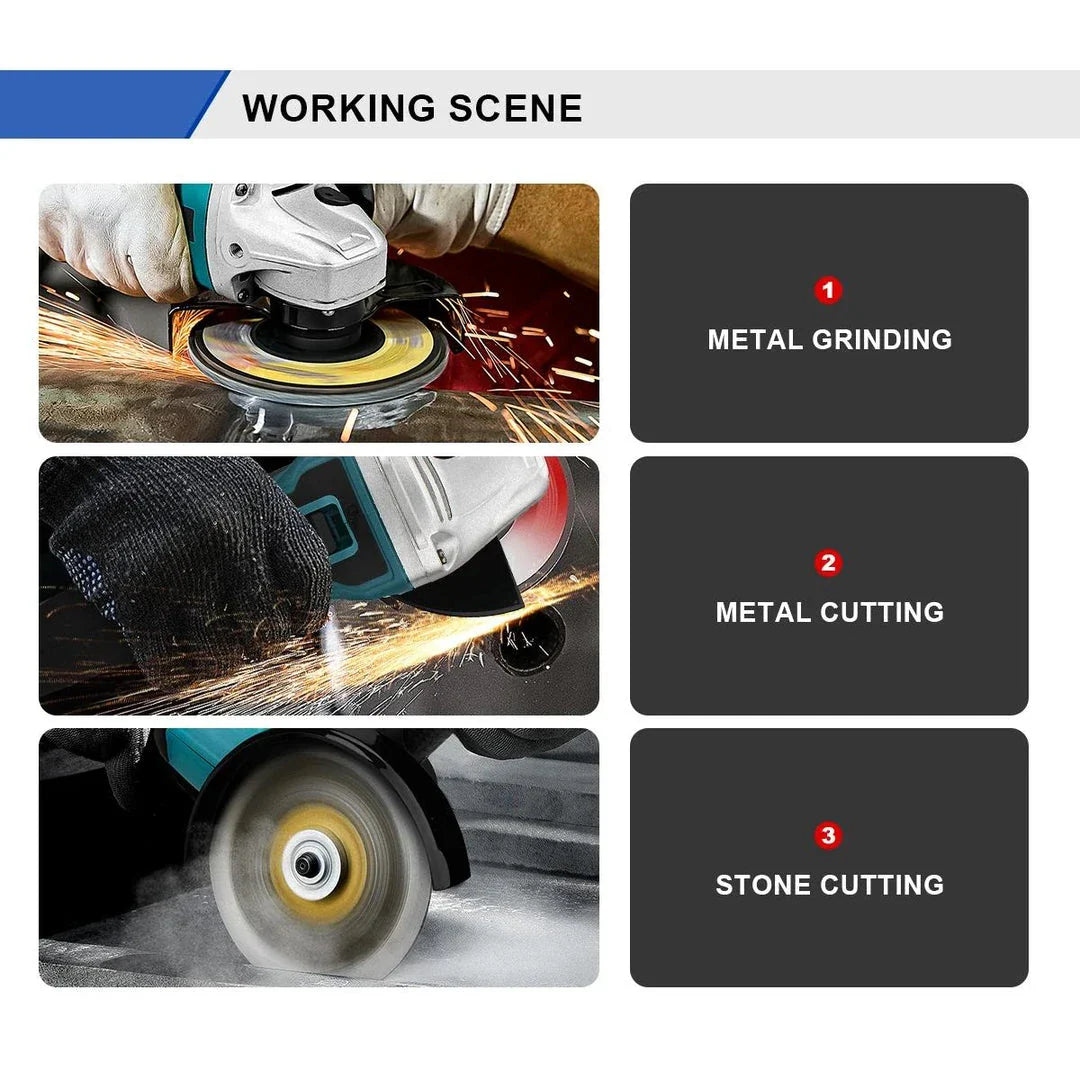 18V 125mm Cordless Angle Grinder with Brushless Motor for Polishing and Cutting Tasks