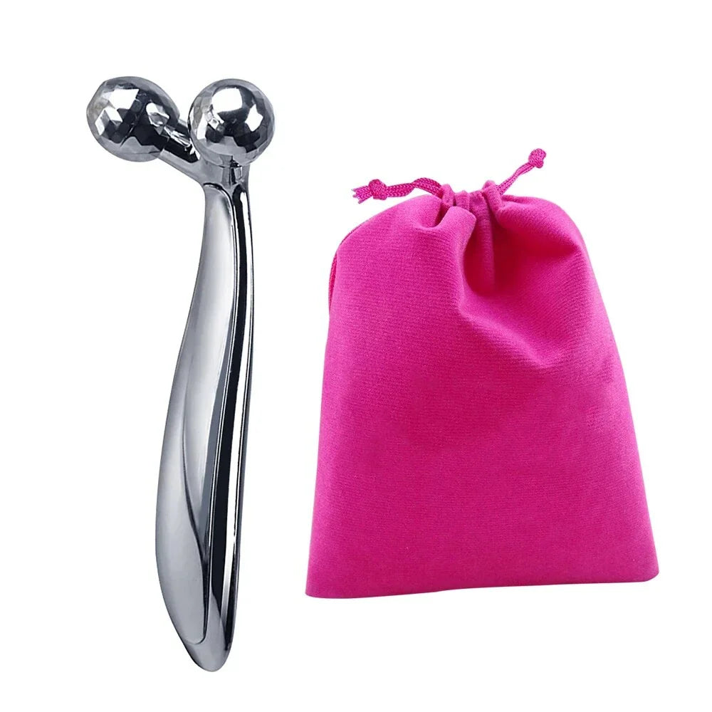 Premium 3D Y-Shaped Facial Roller Massager for Wrinkle Reduction and Skin Rejuvenation