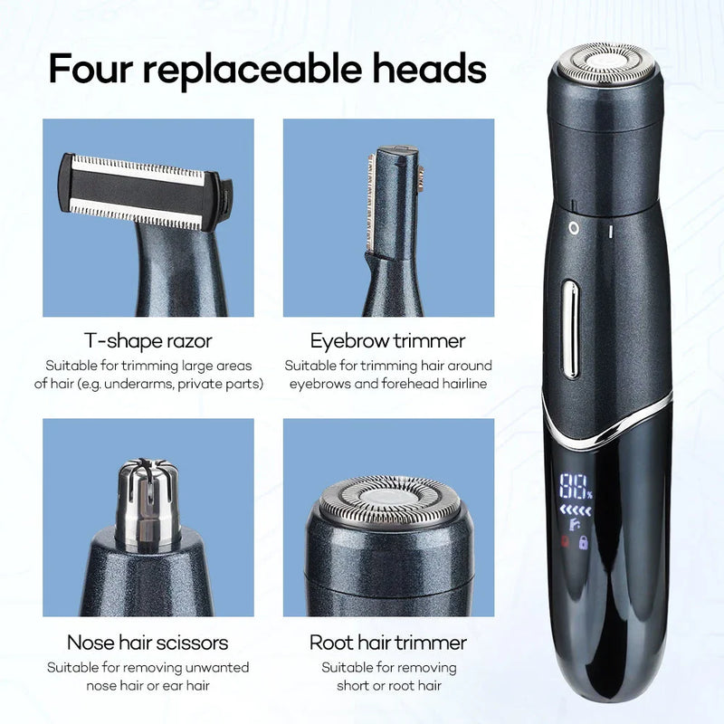 GiftHome UK 4-in-1 Rechargeable Electric Shaver for Men and Women