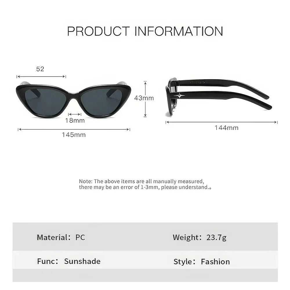 Classic cat-eye sunglasses with rice nail detail, offering UV protection and gradient lenses for a timeless, sophisticated look.
