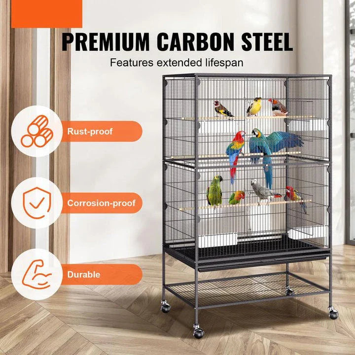 Spacious and durable large bird flight cage with rust-proof and waterproof construction, providing ample space for medium to large birds to thrive.