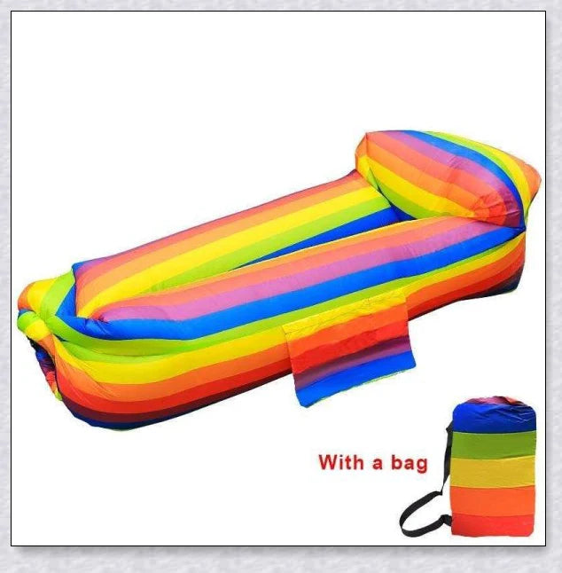 Outdoor Inflatable Couch in various vibrant colour options, perfect for relaxing in the garden, at the beach, or during a picnic