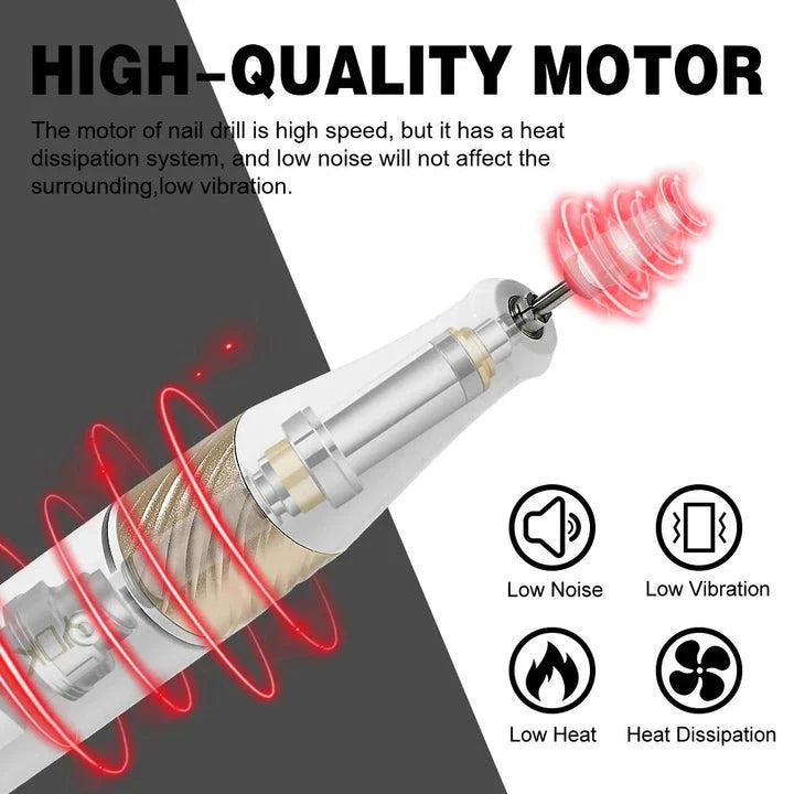 Professional-Grade Cordless Nail Drill Machine with 40,000 RPM Speed and HD Display for Salon-Quality Nail Care