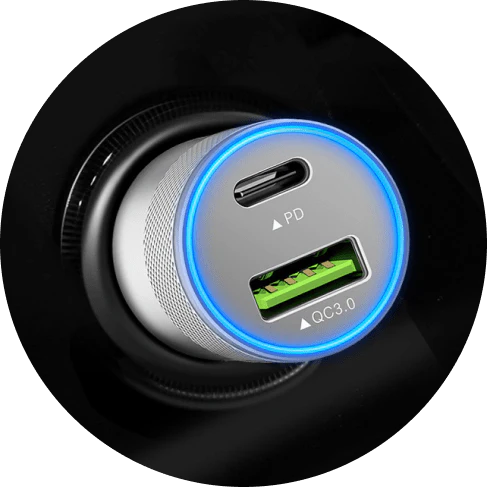 Dual PD & Type-C USB Power Adapter with Rapid Charging Capabilities for Smartphones, Tablets, and Other Devices