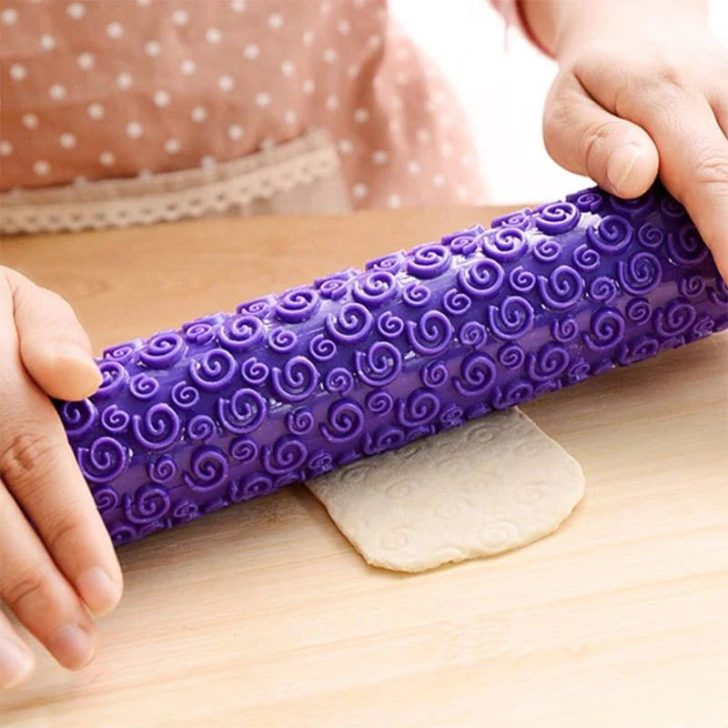 Eco-Friendly British Purple Patterned Rolling Pin for Home Baking - Premium Quality, Elegant Design, and Eco-Friendly Construction
