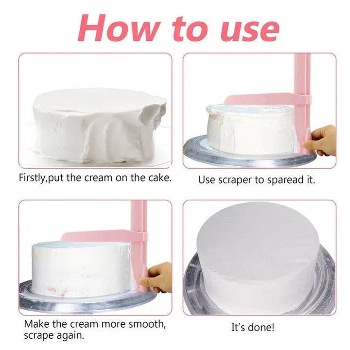 Adjustable cake leveller made of food-grade plastic for creating smooth and even cake surfaces