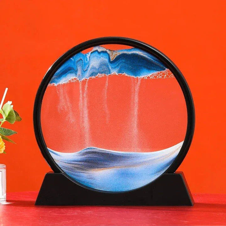 Captivating retro sandscape hourglass with mesmerising deep sea moving sand art