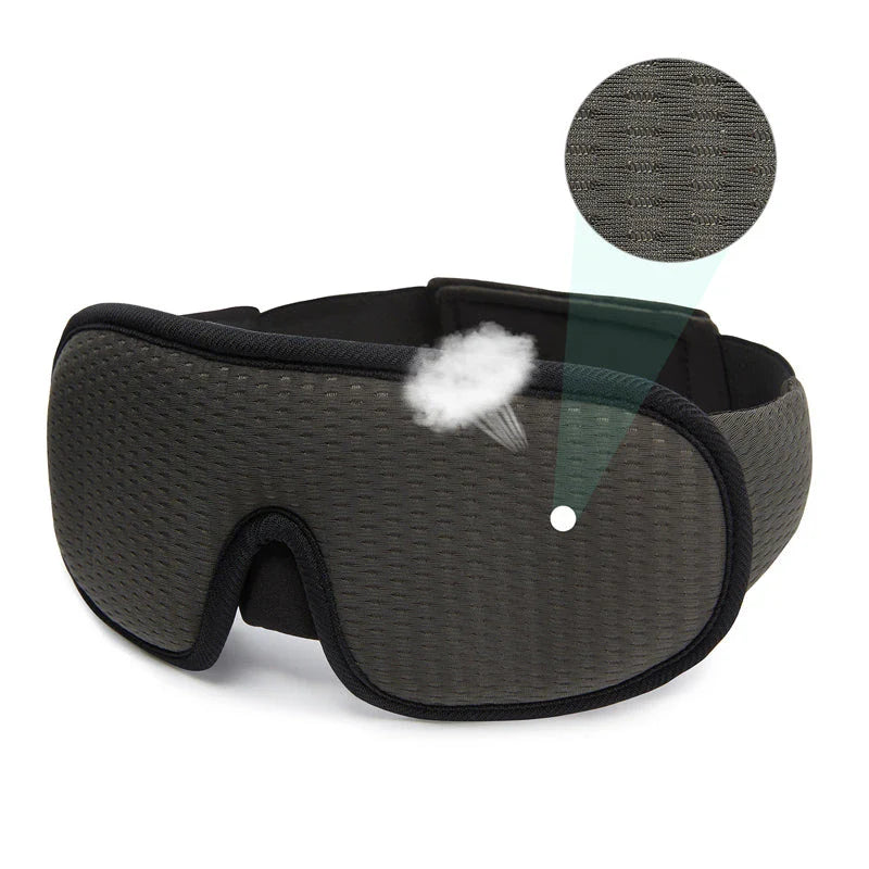 Luxury 3D memory foam sleep mask with adjustable elastic band for a tailored fit and complete darkness