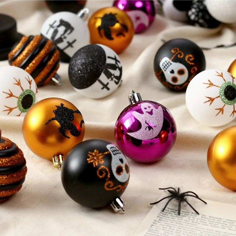 Handcrafted painted ghost pendants in a versatile design for Halloween decor and parties