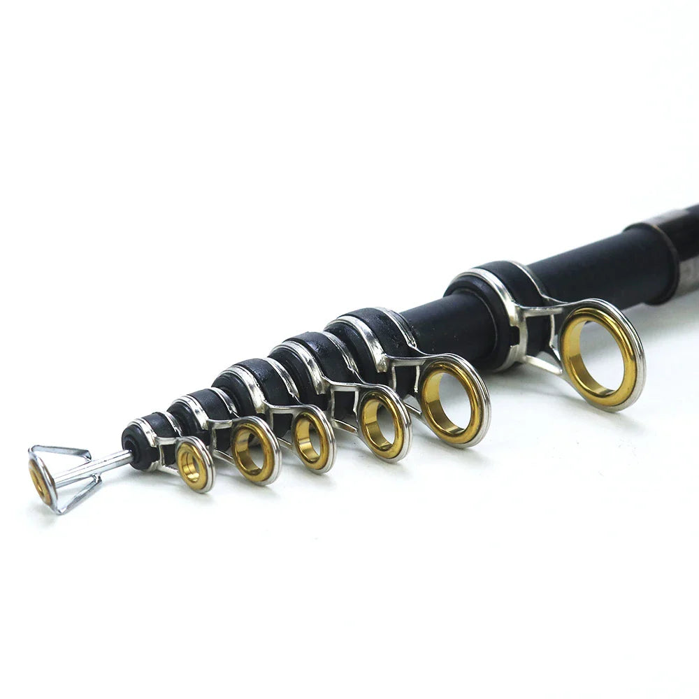 Premium telescopic sea fishing rod made of carbon fibre with adjustable length from 2.1 to 3.0 metres for versatile saltwater angling
