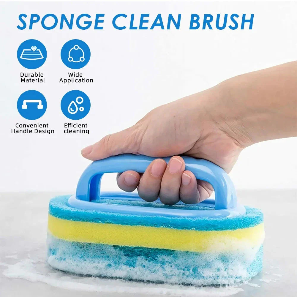 A versatile cleaning brush with a comfortable handle, designed for effective scrubbing on various surfaces in the home.
