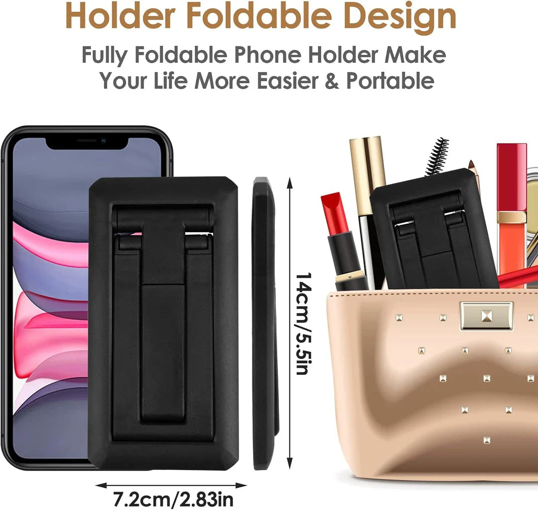 Adjustable and foldable phone stand in pink colour, providing hands-free convenience for work, entertainment, and on-the-go use