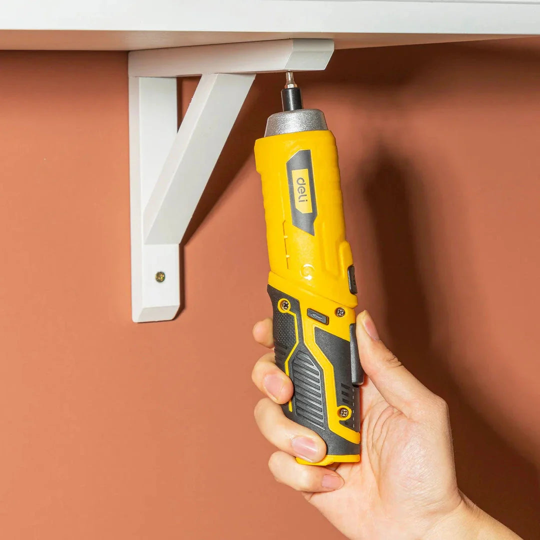 Cordless electric screwdriver with LED light for versatile DIY projects
