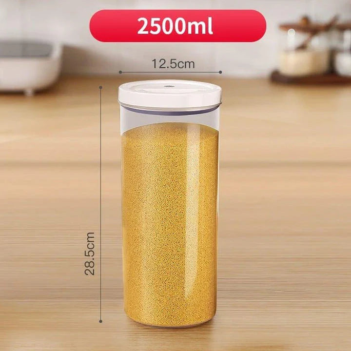 Premium clear acrylic storage jar with airtight lid, available in various sizes for versatile home organisation