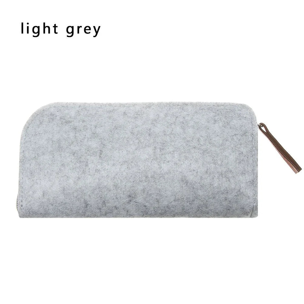 Premium wool felt spectacles case in various colours, designed to protect and store eyewear safely and stylishly.