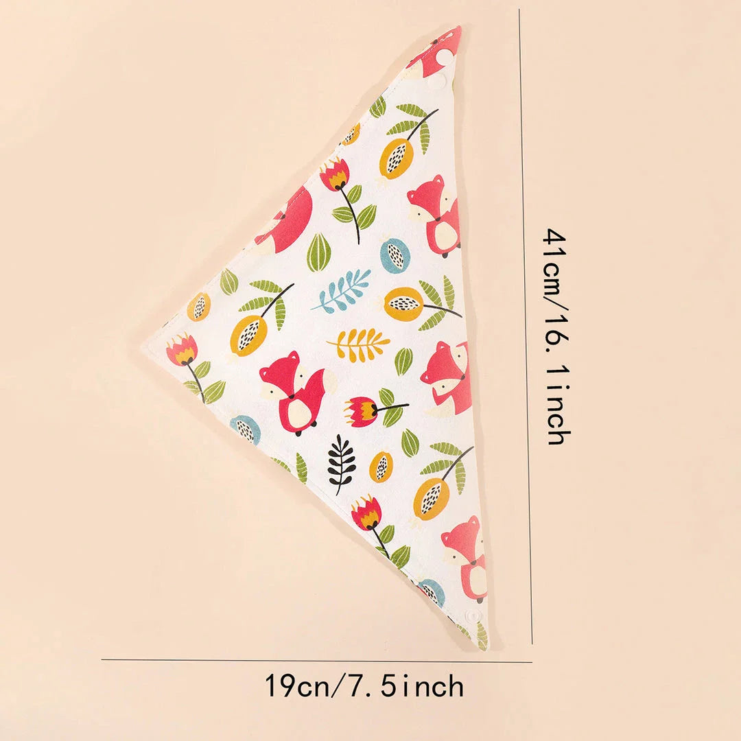 Stylish cotton baby bandana bibs in various fashionable prints, designed to keep your little one dry and comfortable.