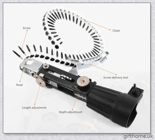 Automatic Screw Chain Adapter for Electric and Cordless Power Drills - Streamline your DIY projects with this versatile and efficient screw driving tool