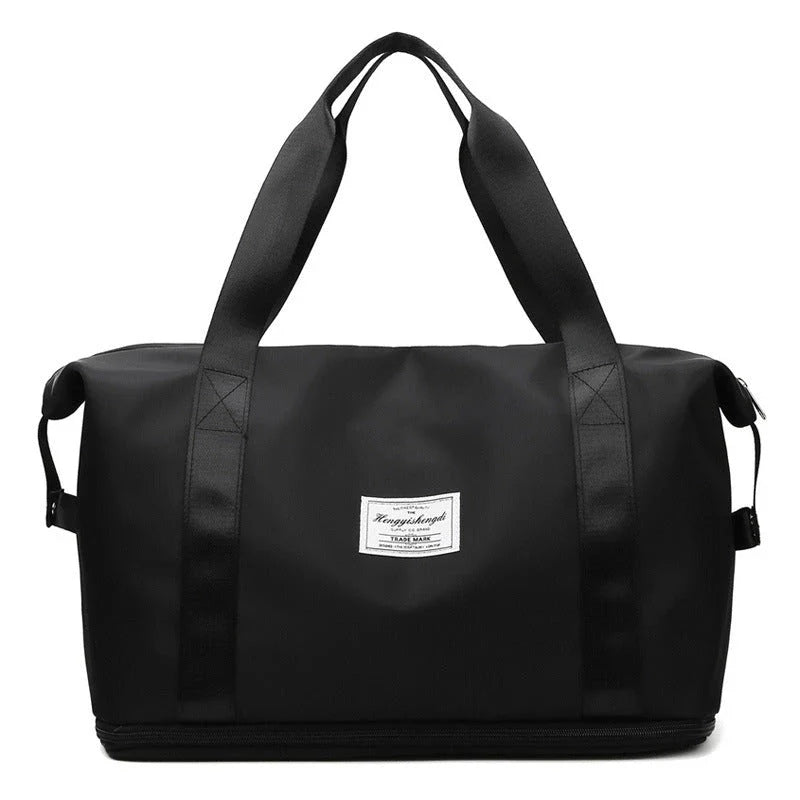 Large capacity travel bag with multiple pockets for fitness, gym, and outdoor activities