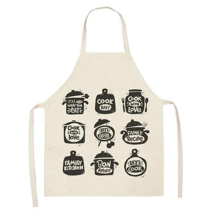 Premium Cotton and Linen Apron in Blue, Green, Grey, and White colors for the modern British kitchen