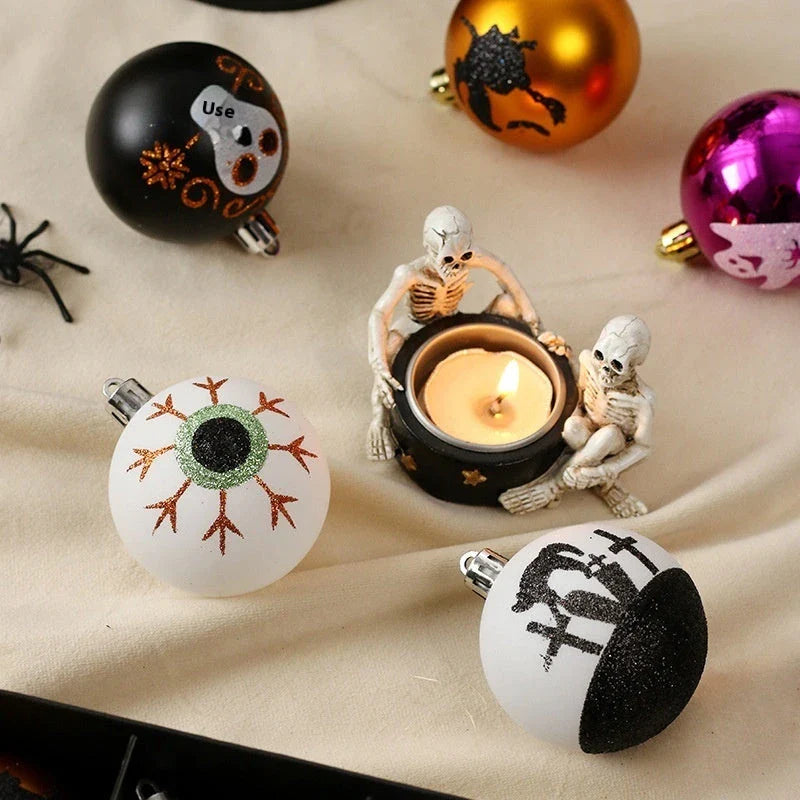 Handcrafted painted ghost pendants in a versatile design for Halloween decor and parties