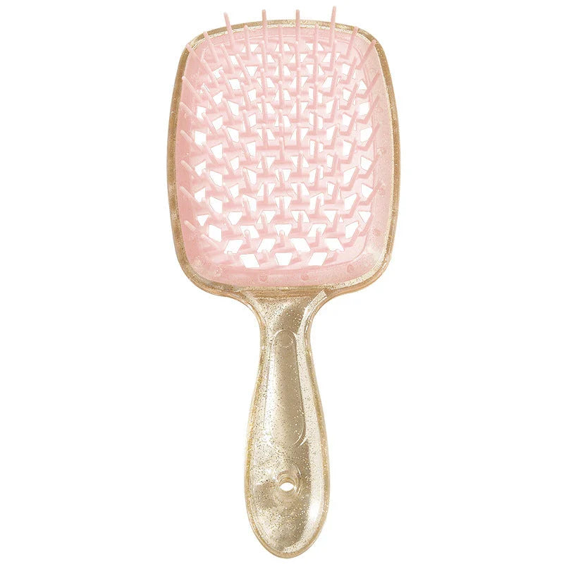 Luxurious air cushion scalp massage hair brush with wide teeth for smooth, painless detangling and healthier hair