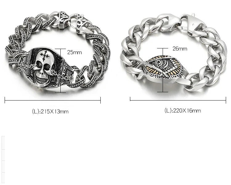 Retro-Inspired Stainless Steel Bracelet for Men with Geometric Pattern and Adjustable Clasp