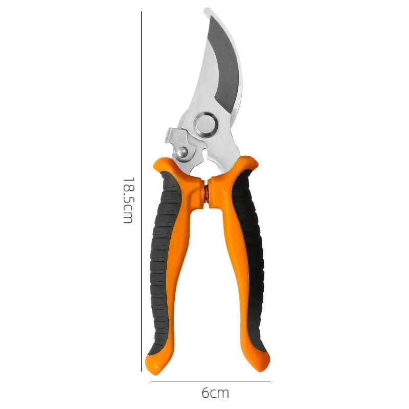 Professional Bypass Pruning Shears with stainless steel blades and ergonomic non-slip handles for effortless gardening