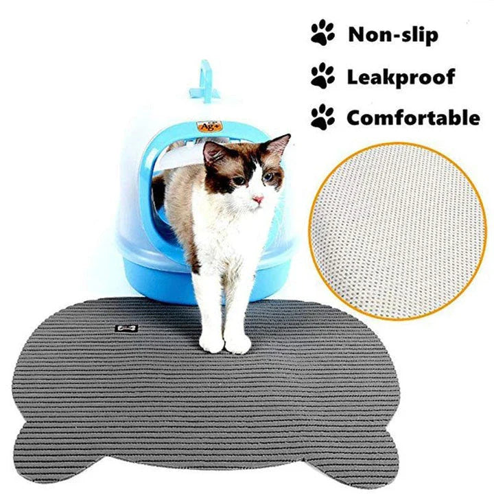 Premium PVC non-slip cat toilet mats in brown and grey colours, designed for safety and style in your feline friend's bathroom.