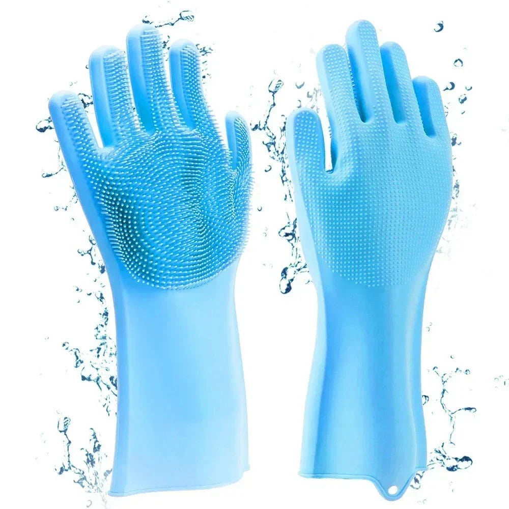 Eco-friendly silicone pet grooming gloves with soft brush heads for effective hair removal and coat care