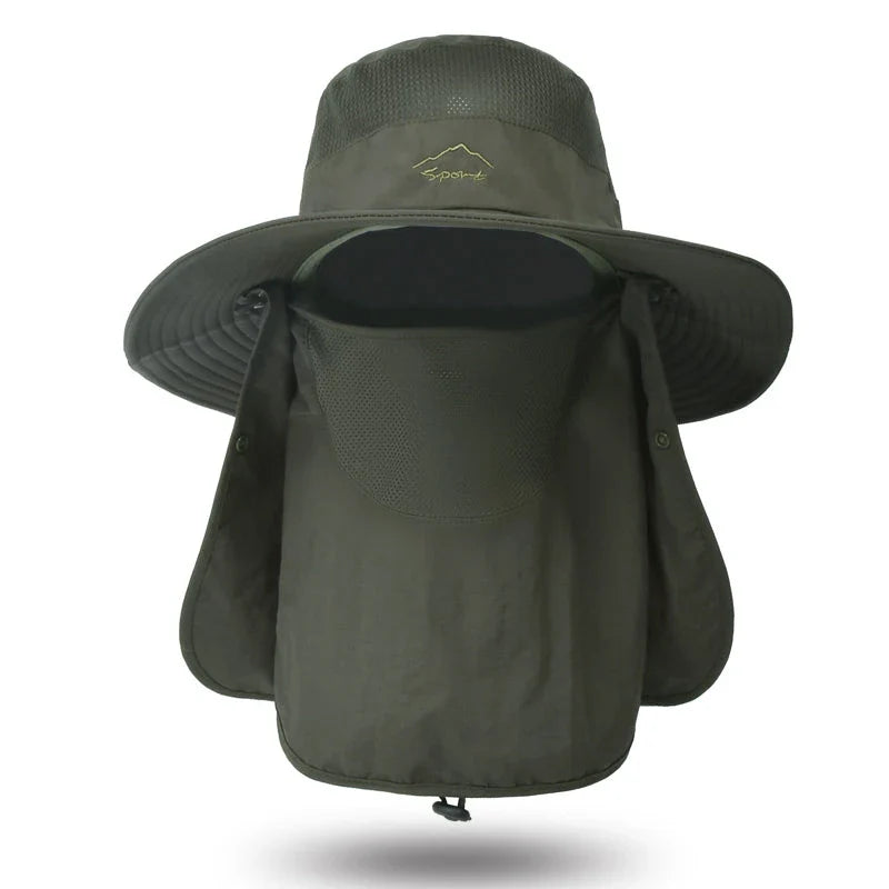 Summer QuickDry UV Protection Fisherman Cap with Face and Neck Cover for Outdoor Adventures