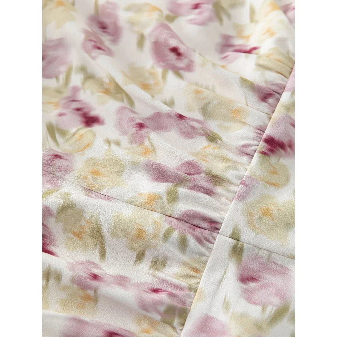 A classic floral suspender dress in a romantic, summer-inspired design