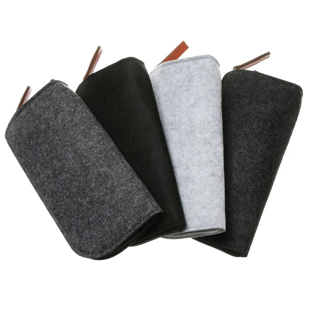 Premium wool felt spectacles case in various colours, designed to protect and store eyewear safely and stylishly.