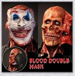 Terrifyingly lifelike horror mask with two removable layers, articulated jaw, and breathable design for a comfortable Halloween costume