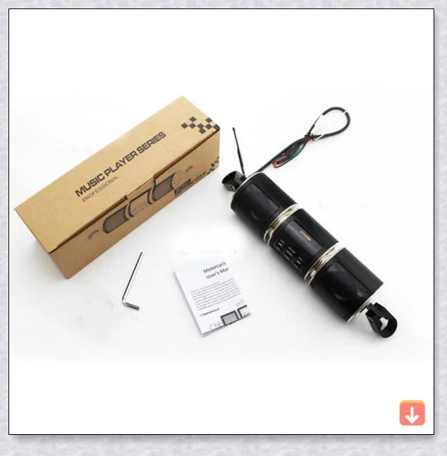 Powerful waterproof Bluetooth motorcycle speaker with resilient metal construction and adjustable handlebar mount