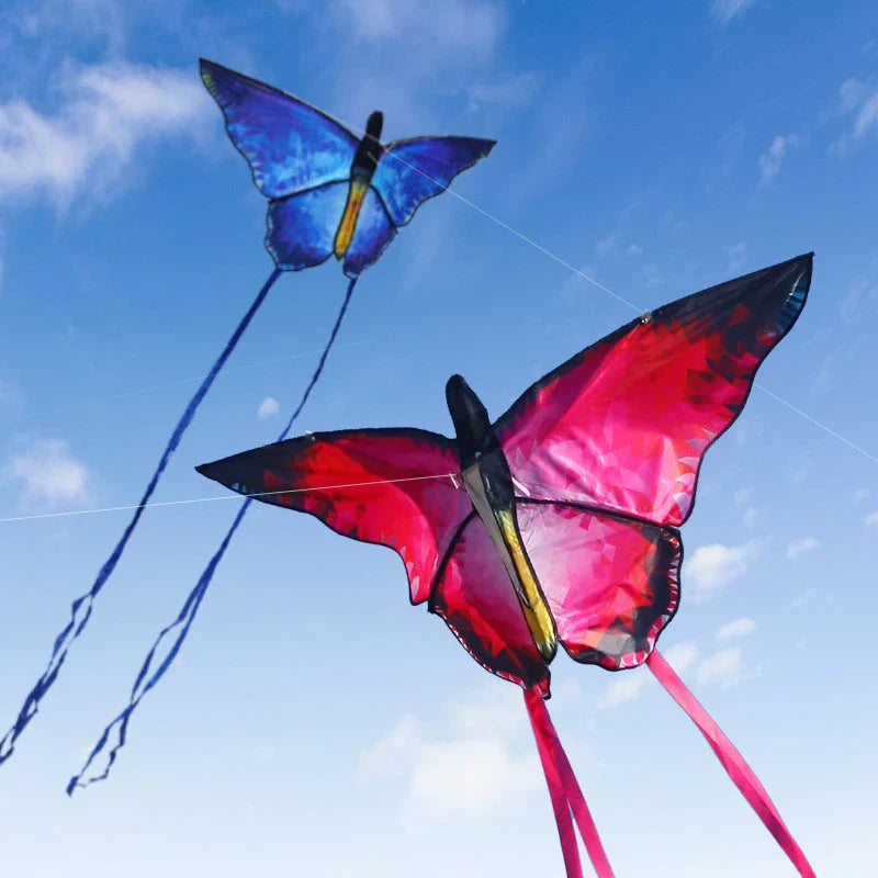 Stunning red crystal butterfly kite with 100m string - perfect for outdoor fun and family adventures