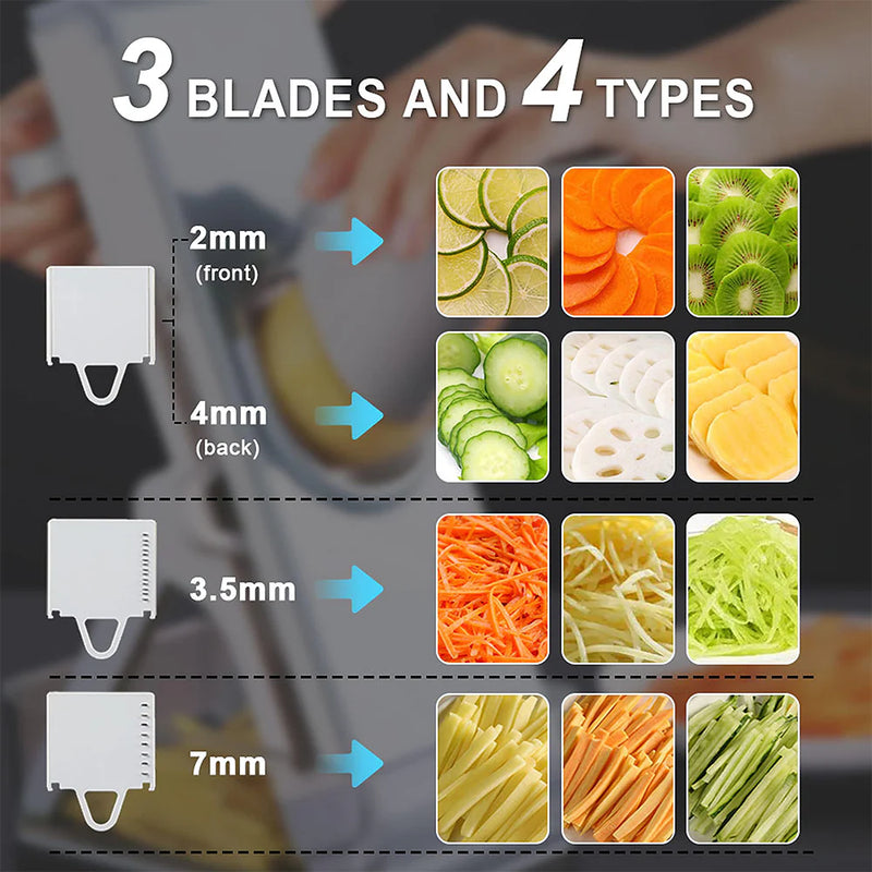 GiftHome UK Adjustable Mandoline Slicer: Versatile 3-in-1 Kitchen Tool for Efficient Meal Prep