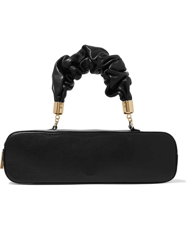 Sophisticated long shoulder diagonal bag with a sleek horizontal square design, made of durable synthetic leather and featuring a single shoulder strap for hands-free convenience.