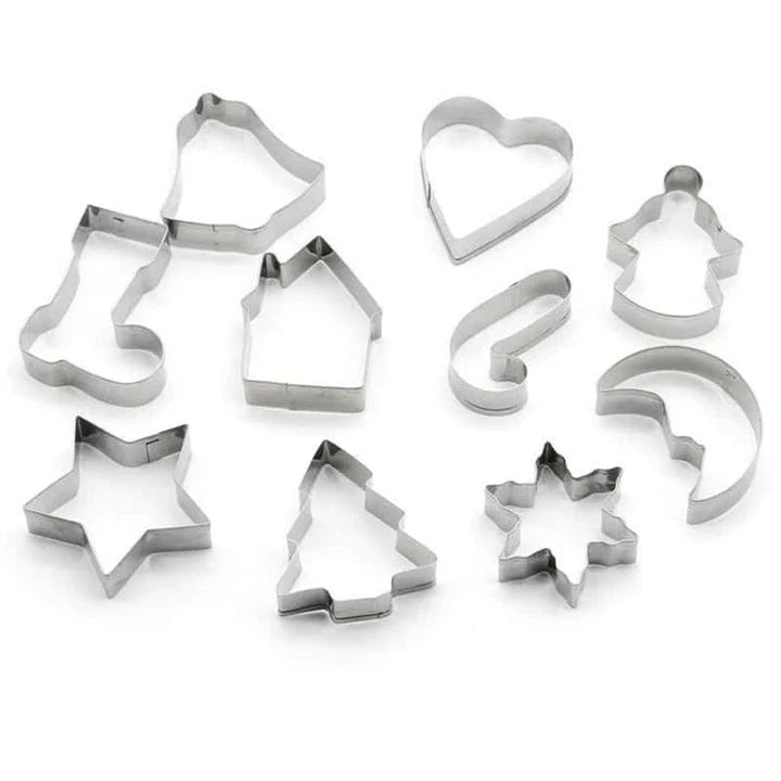 Premium Stainless Steel Christmas-Themed Cookie Cutters Set for baking festive treats
