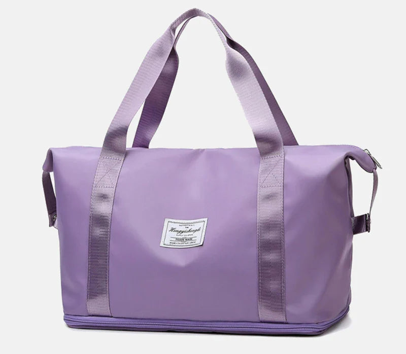 Large capacity travel bag with multiple pockets for fitness, gym, and outdoor activities