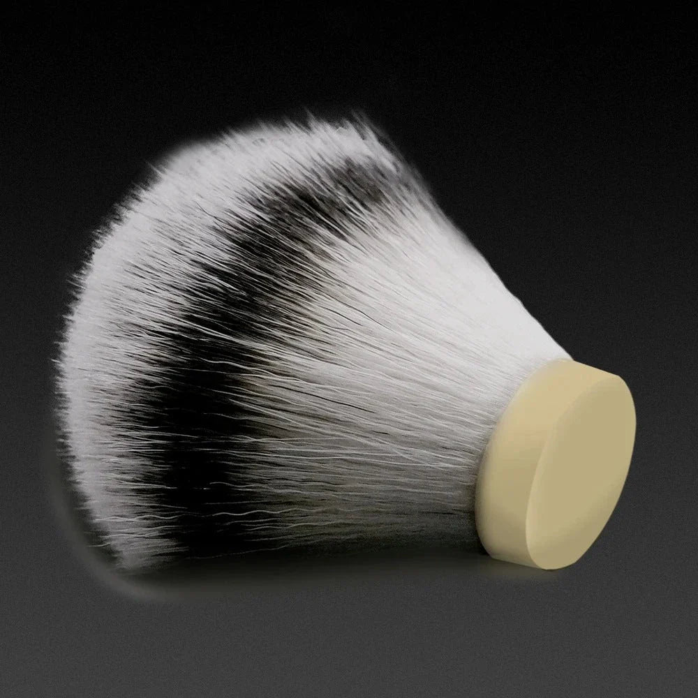 Premium 3-colour synthetic hair shaving brush with ergonomic handle for a luxurious, comfortable shave