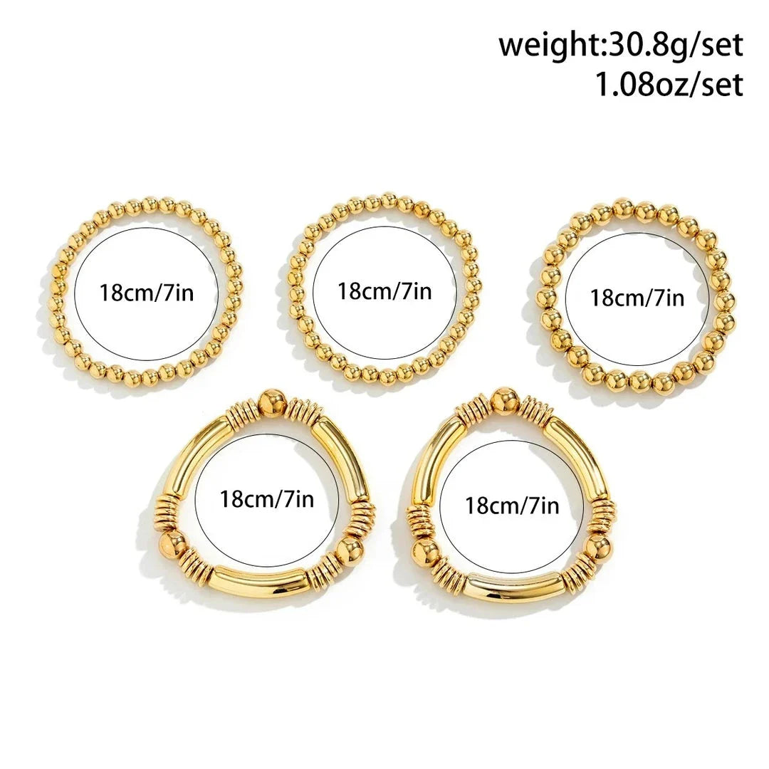 Striking beaded punk bracelet with dual-tone options, suitable for both men and women