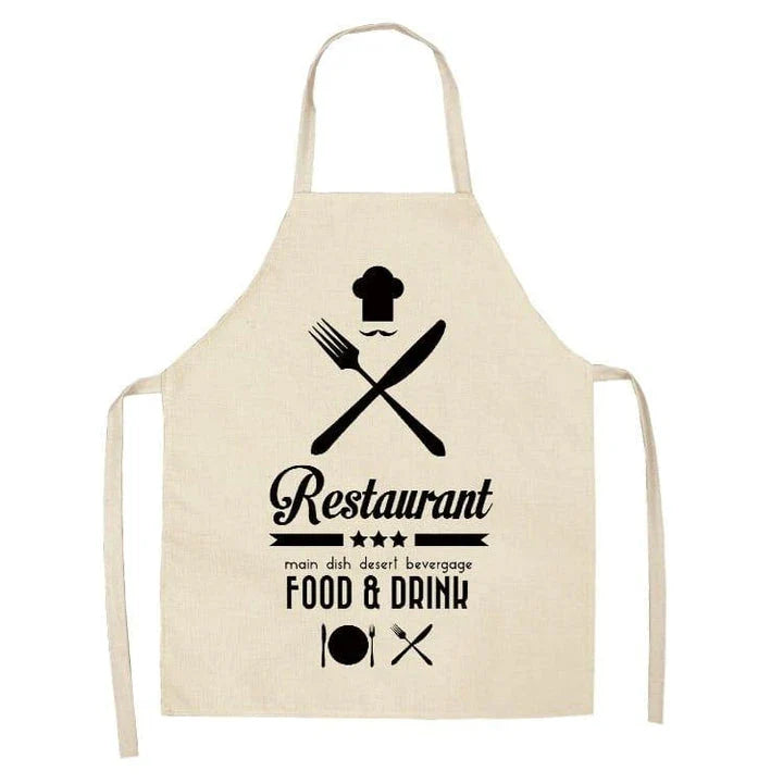 Premium Cotton and Linen Apron in Blue, Green, Grey, and White colors for the modern British kitchen