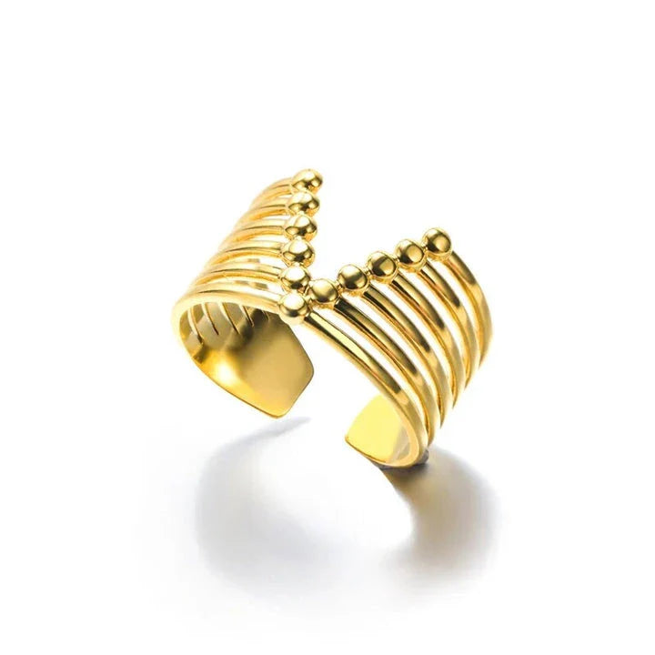 Stainless steel minimalist rings for women in a variety of sizes, showcasing a sleek and sophisticated design