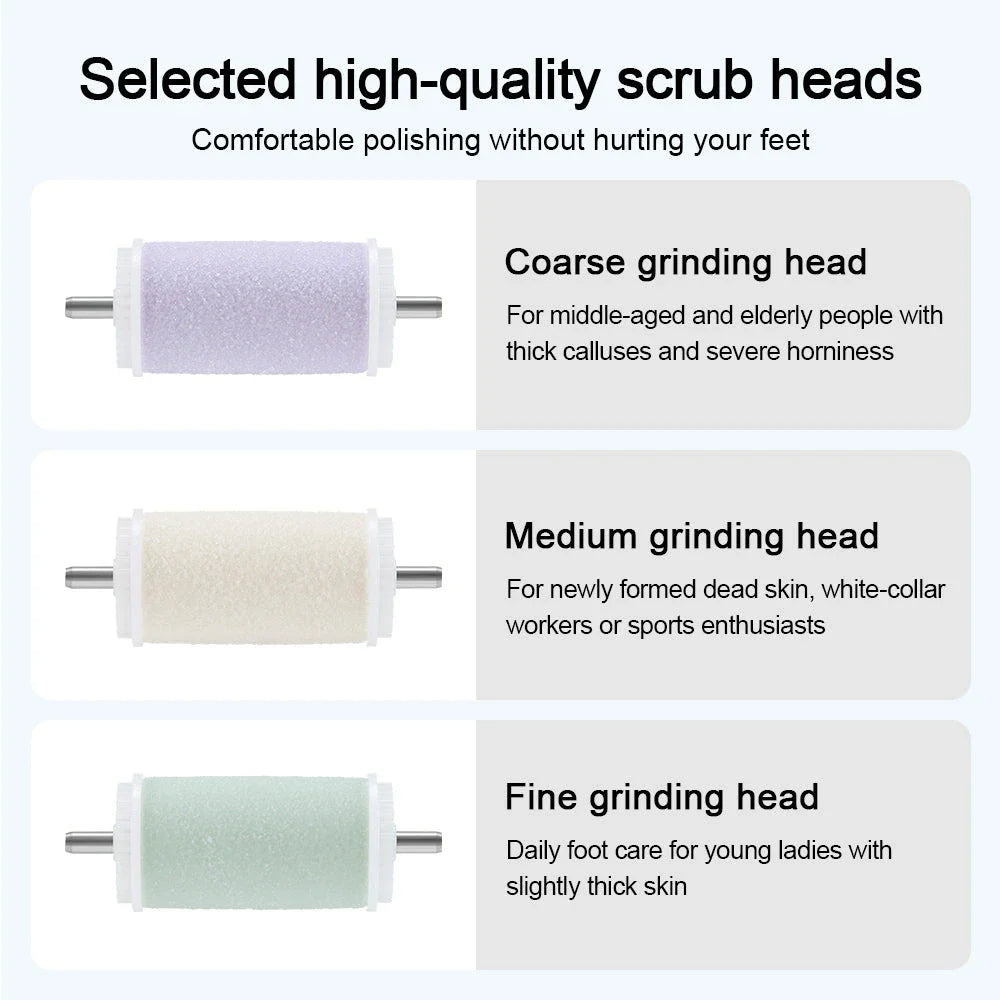 Premium electric foot callus remover with multiple grinding heads for effective, gentle callus removal and smooth, rejuvenated feet