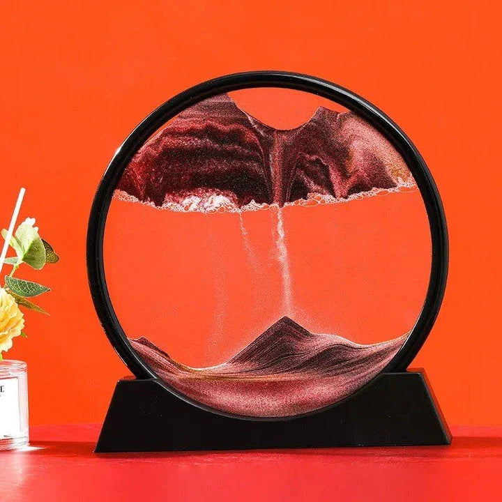 Captivating retro sandscape hourglass with mesmerising deep sea moving sand art