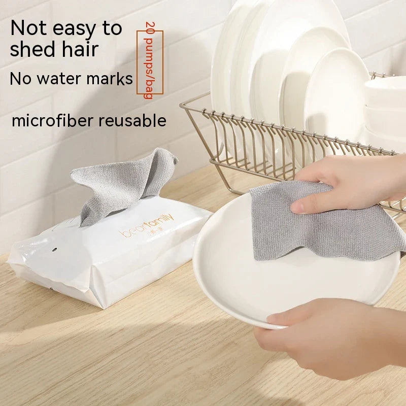 Disposable grey microfibre cleaning cloths for efficient, streak-free cleaning on various surfaces