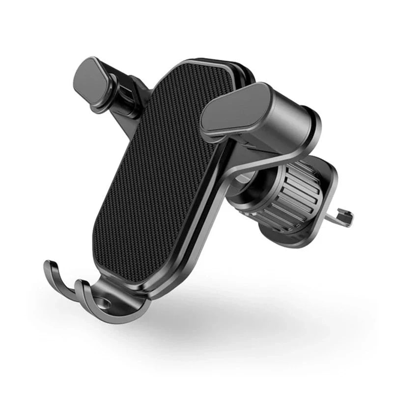 360-degree rotation car phone holder with secure hook-type base and one-handed operation for safe driving in the UK