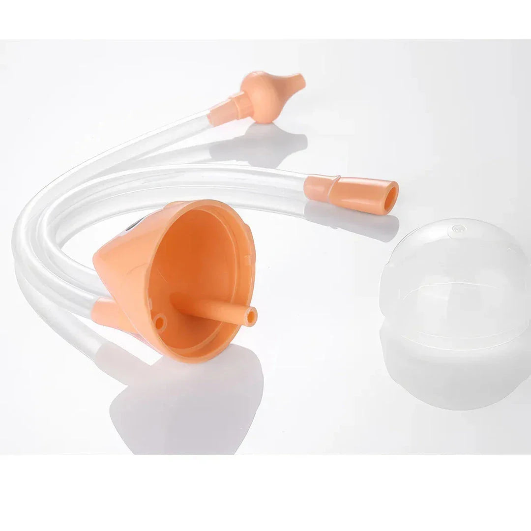 Premium infant nasal aspirator with soft silicone construction and U-shaped tip for gentle and effective nasal cleaning
