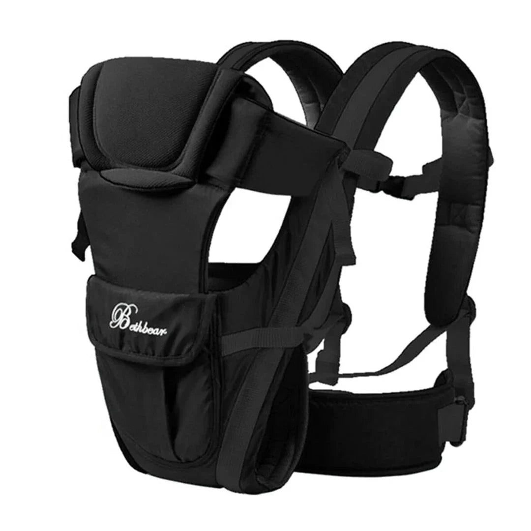 Premium baby carrier backpack with four carrying positions, adjustable straps, and ergonomic support for hands-free parenting