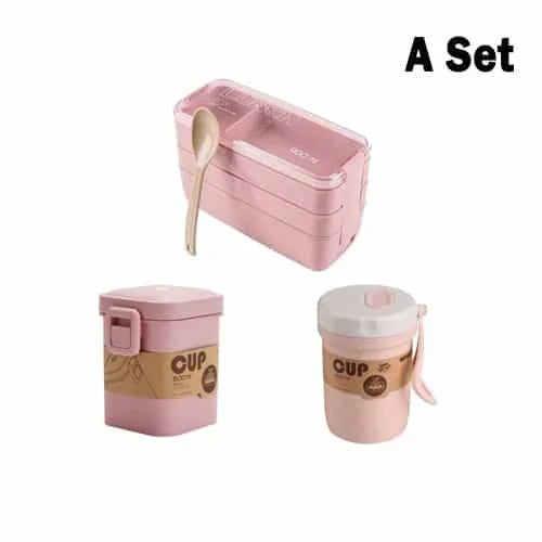 Premium 3-tier lunch box with thermal insulation, durable PP+AS material, and compact, portable design in a range of trendy colours